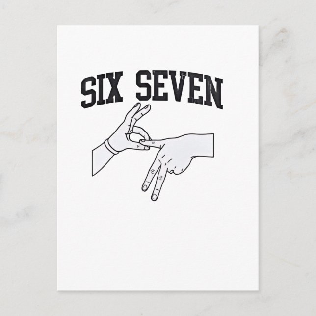 Sex Seven Meme Viral 67 Mason Sign Language Helg Vykort (Framsida)