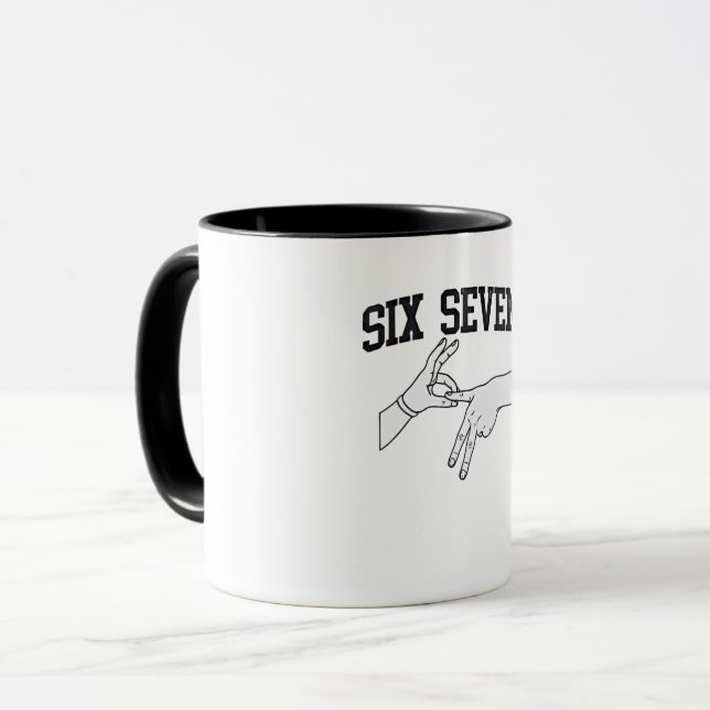 Sex Seven Meme Viral 67 Mason Sign Language Mugg (Framsida vänster)