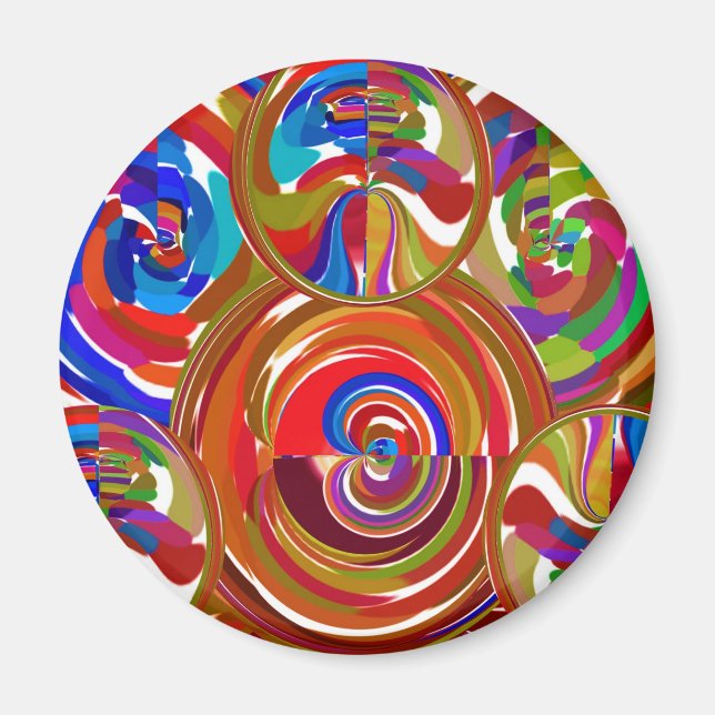 Sex Sigma Circles - Reiki Färg Therapy Tallrikar V Magnet (Framsidan)