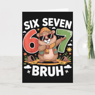 Sex Sju 67 Bruh Murmeldjur Dabbing Roligt 6 7 Meme Kort