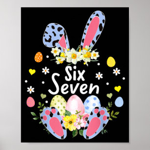 Sex sju 67 meme 6 7 kanin leopard barn rolig poster