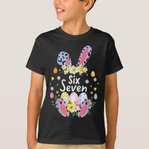 Sex Sju 67 Meme 6 7 Kanin Leopard Barn Roligt Påsk T Shirt