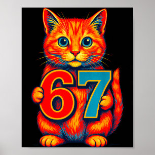 Sex Sju 67 Meme 6 7 Katt Ungdom Pojke Flicka Poster
