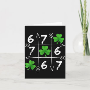 Sex sju 67 meme 6 7 St. Patricks dag shamrock Kort