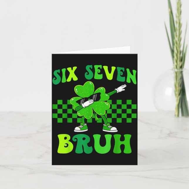 Sex sju 67 meme cool st patricks day pojkar flicko kort (Framsida)