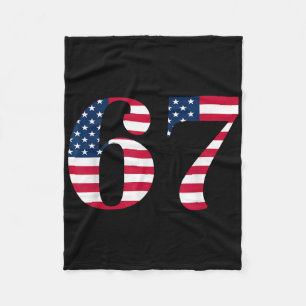 Sex Sju 67 Meme Rollig Amerikansk Flagga Halloween Fleecefilt