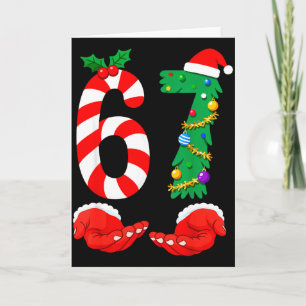 Sex Sju 67 Meme Santa Jul Högtid Roligt Kort