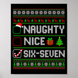 Sex Sju 67 Meme Trevlig Busig Jul Pyjamas M Poster