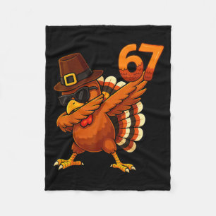 Sex Sju 67 Thanksgiving Meme Rolig Tacksam Turk Fleecefilt