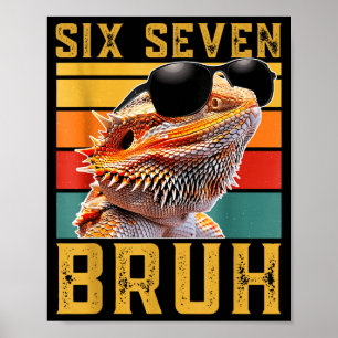 Sex Sju 6 7 67 Meme Rolig Skäggig Drakdesign Poster