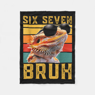 Sex Sju 6 7 67 Meme Rolig Skäggig Drakedesign Fleecefilt