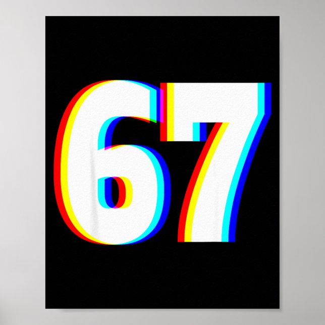 Sex Sju 6 7 Edm Optisk Illusion Poster (Framsidan)
