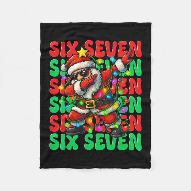 Sex Sju 6 7 Meme Dabbing Tomte Jul 67 Pyjamas Fleecefilt (Framsidan)
