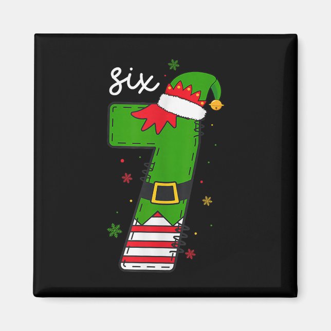 Sex Sju 6 7 Meme Tomte Jul Xmas Nummer 67  Magnet (Framsidan)