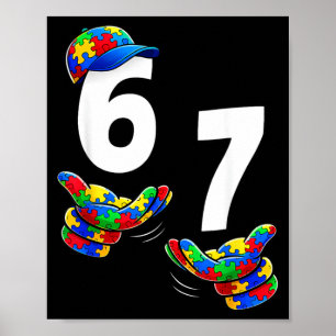 Sex Sju Autism Medvetenhet 67 Meme Autism Pussel Poster