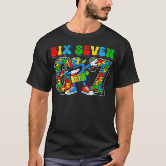 Sex Sju Autism Medvetenhet 67 Meme Autism Pussel T Shirt