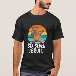 Sex Sju Bruh 67 Kapybara Roligt Vintage Meme T Shirt