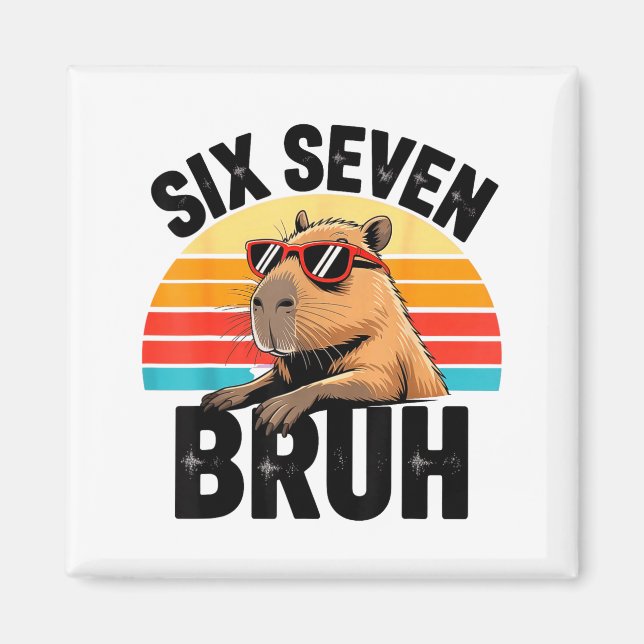 Sex Sju Bruh 67 Meme Capybara  Magnet (Framsidan)