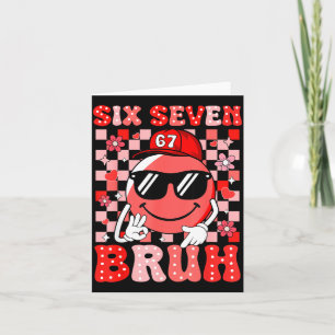 Sex Sju Bruh 67 Meme Leende Ansikte Alla Hjärtans Kort