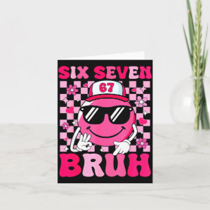 Sex Sju Bruh 67 Meme Leende Ansikte Alla Hjärtans Kort
