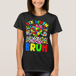 Sex sju bruh 6 7 pussel hjärta 67 autism medvetenh t shirt