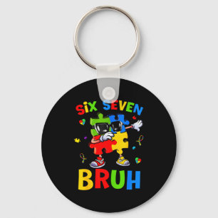 Sex sju bruh autism medvetenhet pussel 67 meme män nyckelring