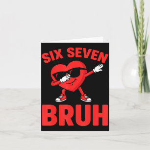 Sex sju bruh dabbing hjärta valentine roliga pojka kort