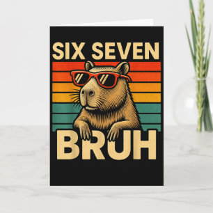 Sex Sju Bruh Kapybara Retro Vintage Roligt 67 Minn Kort