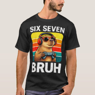 Sex Sju Bruh Kapybara Retro Vintage Roligt 67 Minn T Shirt