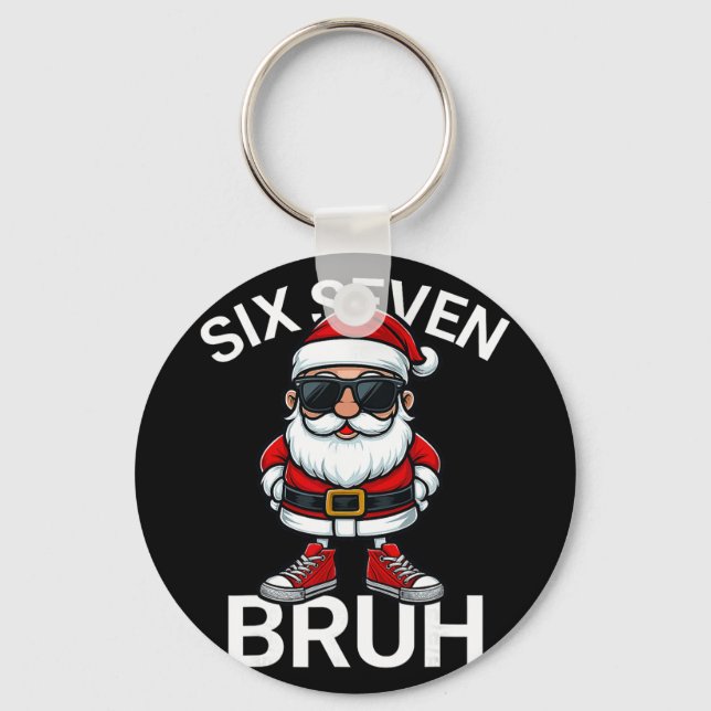 Sex Sju Bruh Roligt 67 Meme Jul Tomte  Nyckelring (Framsida)