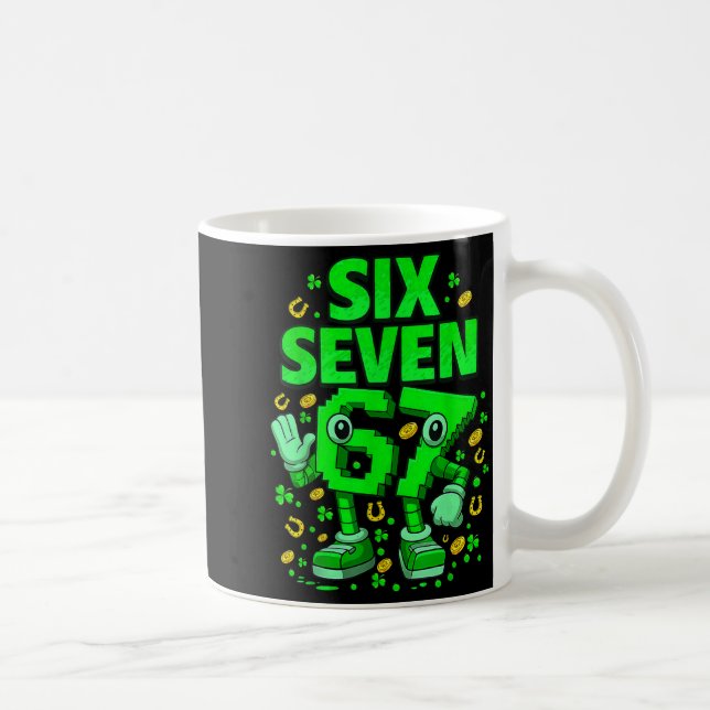 Sex sju bruh st patricks day 67 meme 67 hjärnrot kaffemugg (Höger)