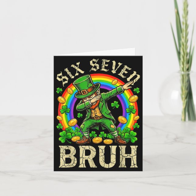 Sex sju bruh st patricks day pojkar barn 67 meme kort (Framsida)