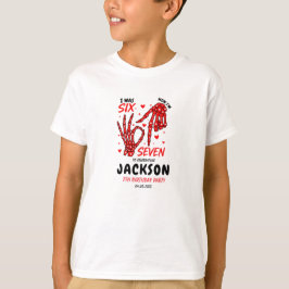 Sex Sju Födelsedagsskelett Händer Party T Shirt