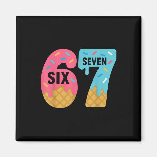 Sex Sju Glass Drip Cool Meme 67 Roligt Drippi Magnet