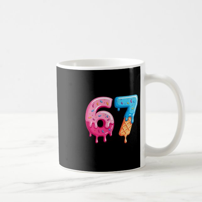 Sex Sju Glass Drip Cool Meme 67 Rollig Nummer Kaffemugg (Höger)