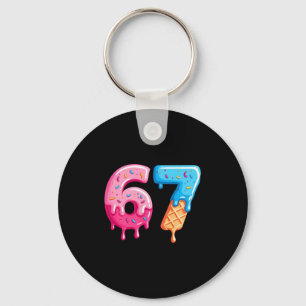 Sex Sju Glass Drip Cool Meme 67 Rollig Nummer Nyckelring