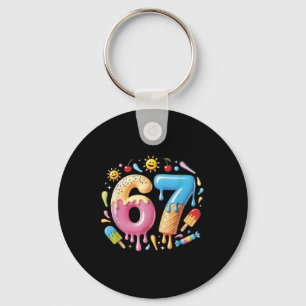 Sex Sju Glass Drip Cool Meme 67 Rollig Nummer Nyckelring