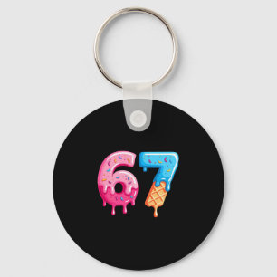 Sex Sju Glass Drip Cool Meme 67 Rollig Nummer Nyckelring