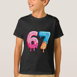 Sex Sju Glass Drip Cool Meme 67 Rolligt Nummer T Shirt