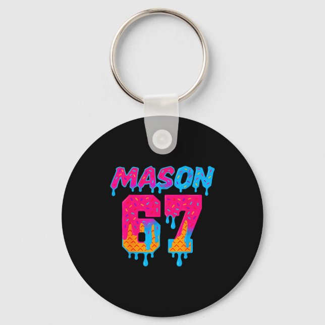 Sex Sju Glass Drip Srt 67 Mason Meme  Nyckelring (Framsida)