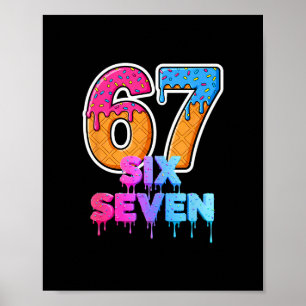 Sex Sju Glass Dropp Gen Alpha Slang 6 7 Trend Poster