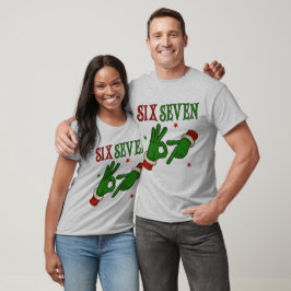 Sex Sju Grinch Hand OK Tecken Trendig Jul T Shirt