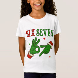 Sex Sju Grinch Hand OK Tecken Trendig Jul T Shirt