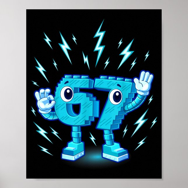 Sex sju hjärnrot 6-7 design  poster (Framsidan)