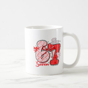 Sex Sju Meme 67 Coquette Bow Alla hjärtans dag Kvi Kaffemugg