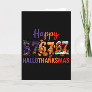 Sex Sju Meme 67 Hallothanksmas Halloween Jul Kort