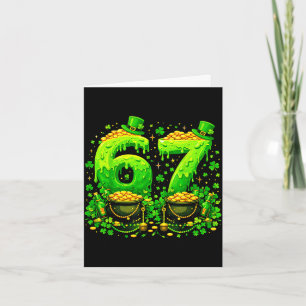 Sex sju meme 67 st patricks dag shamrock män kort