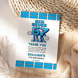 Sex Sju Meme 7-årsdag | Rolig Trendig Tack Kort