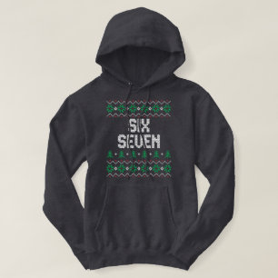Sex Sju Meme Fula Jultröja Rolig Hoodie