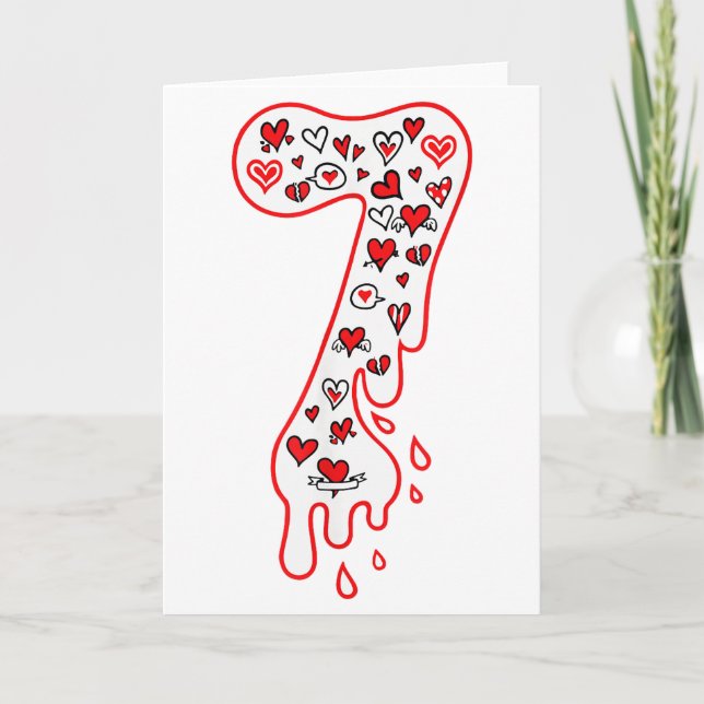 Sex Sju Meme Nummer 7 Par Matchande Alla Hjärtans  Kort (Framsida)